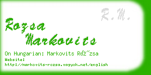 rozsa markovits business card